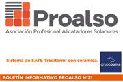 Sistema SATE Traditerm ceramic en el boletín informativo de Proalso