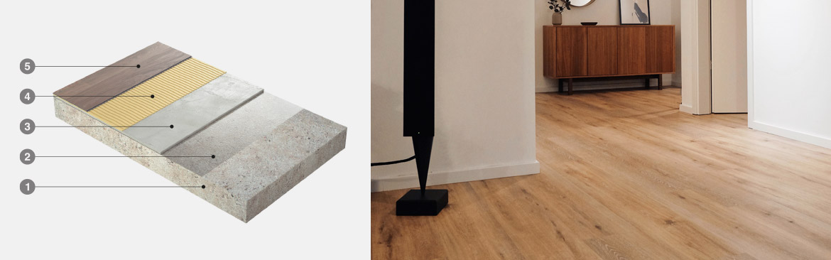 Sistema pavimentos con mortero de nivelación 